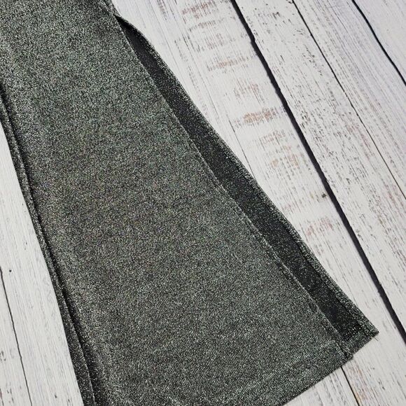 Shein Women's Small Black Glitter Gypsy Sexy Rave High Rise Flare Pants - Picture 2 of 8